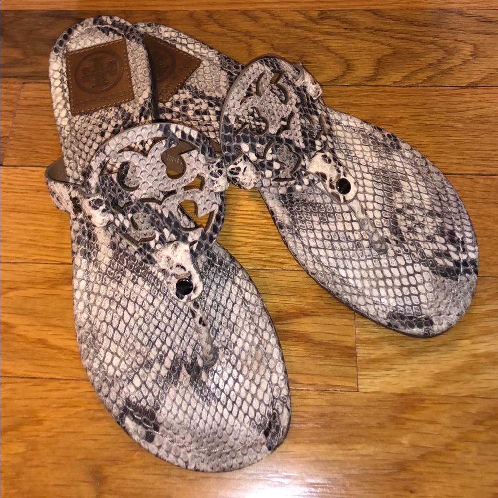 Brand New Tory Burch Sandals, Embossed Leather